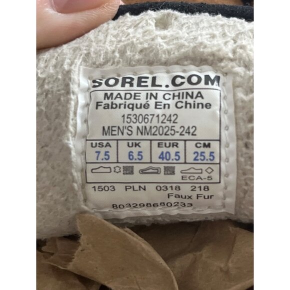 Sorel Men's‎ Moc Suede and Faux Fur Slippers Moccasins Slip On Size 7.5 Brown - Picture 8 of 9